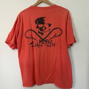 Salt Life - Men's Skull and Crossbones Hooks Graphic Tee‎ with Pocket Size XL